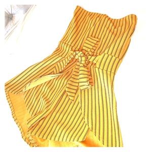 Yellow Tie Romper by Missguided